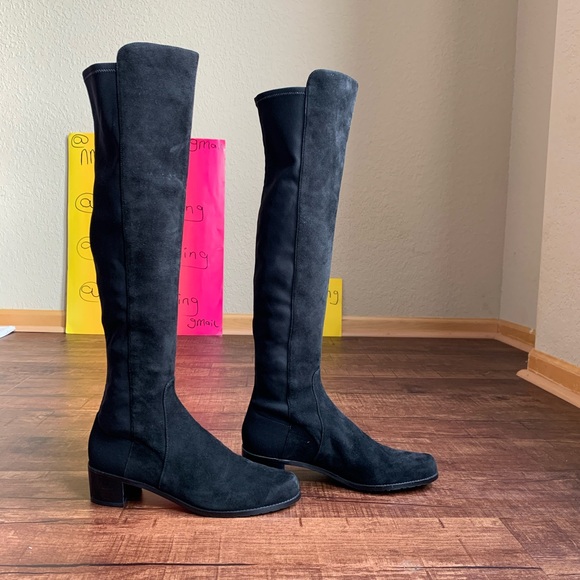 Stuart Weitzman Elasticized Suede 11M Knee hi Boot - Picture 7 of 15